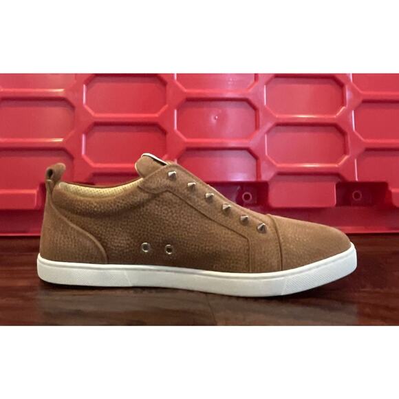 $1,195 NIB Christian Louboutin Pik Boat Brown Suede Spike Slip On Sneakers 9(42) main image 11